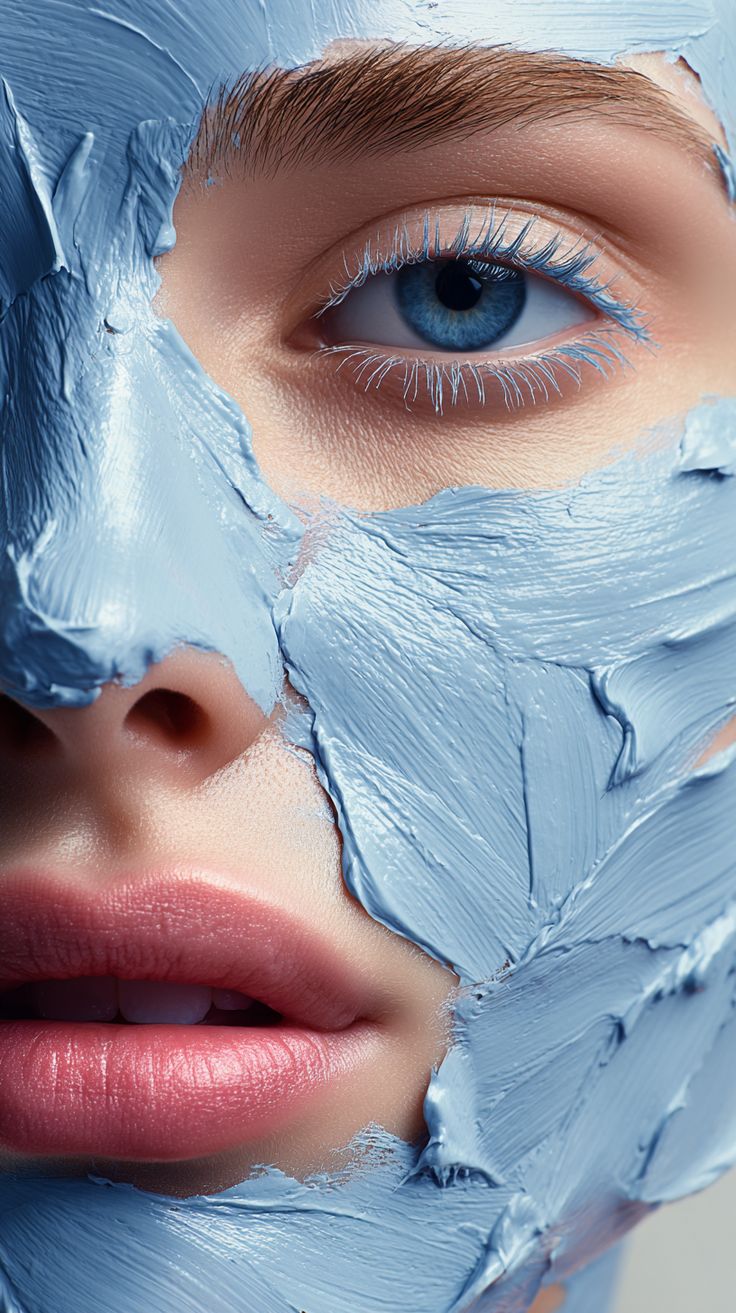 Close-up of a skincare mask application